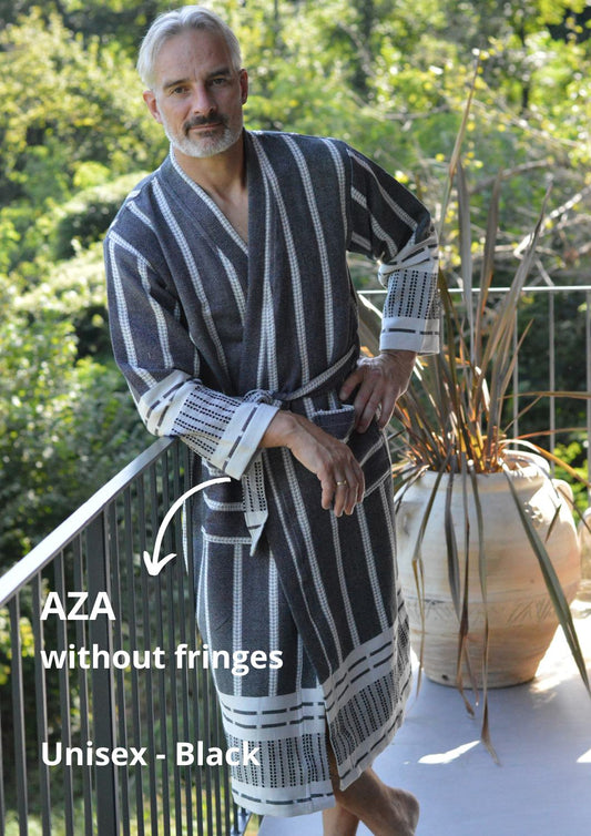 Kimono AZA - black - without fringes- One size