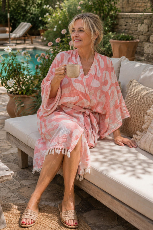 Kimono dress CORAL in pink