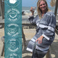 Bathrobe SYMA - DARK BLUE WHITE STRIPES