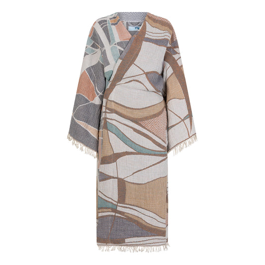 badjas kimono dames zacht franjes