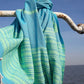 Turquoise with lime green