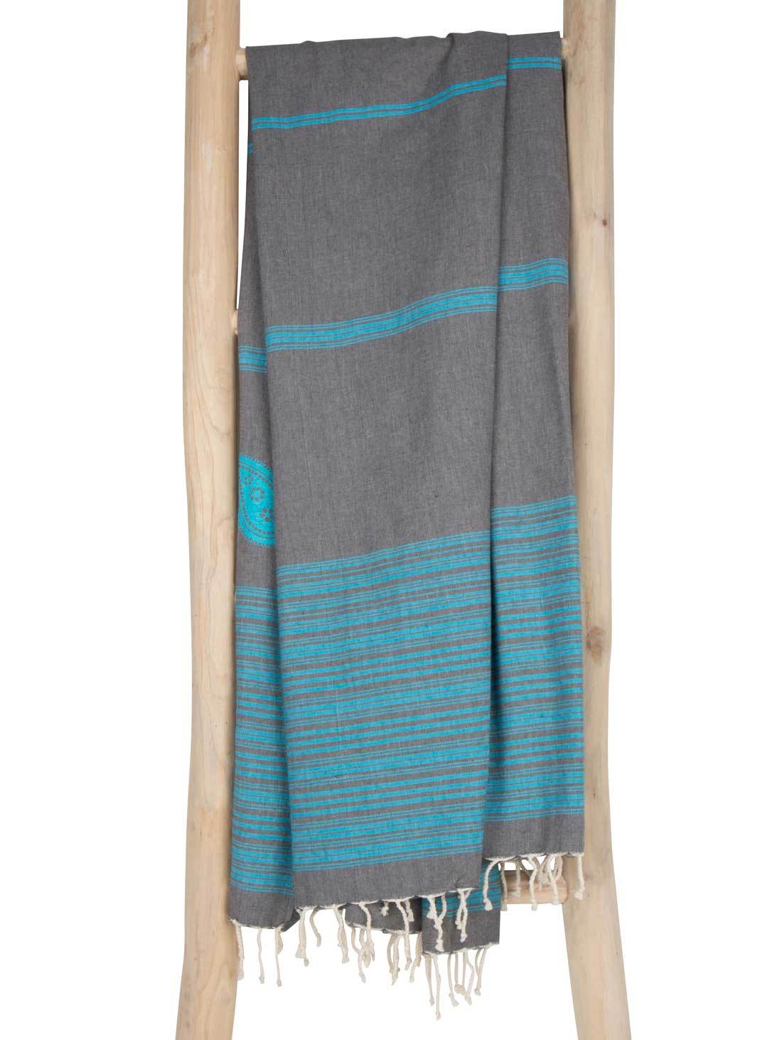 Grey with turquoise