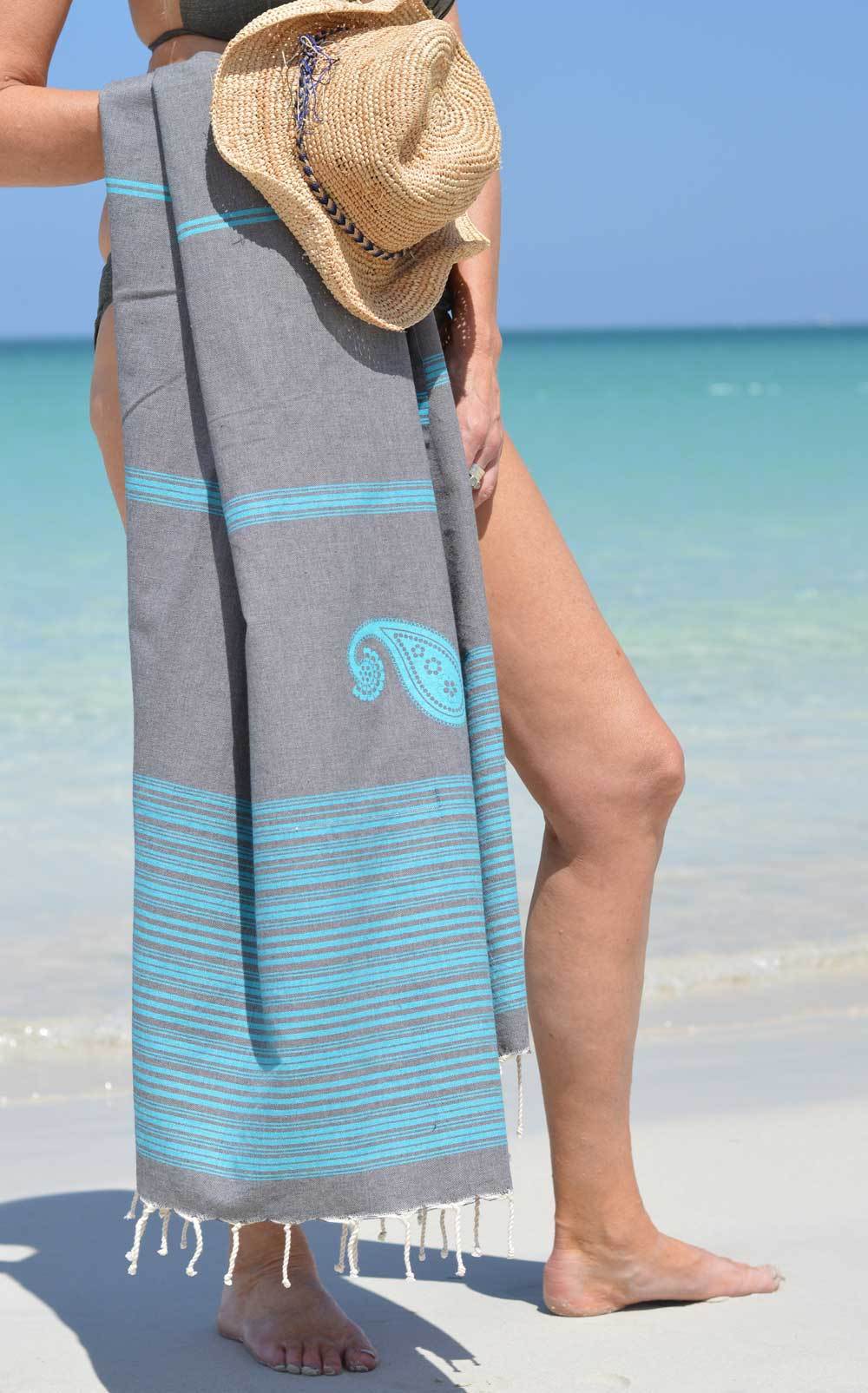 Grey with turquoise