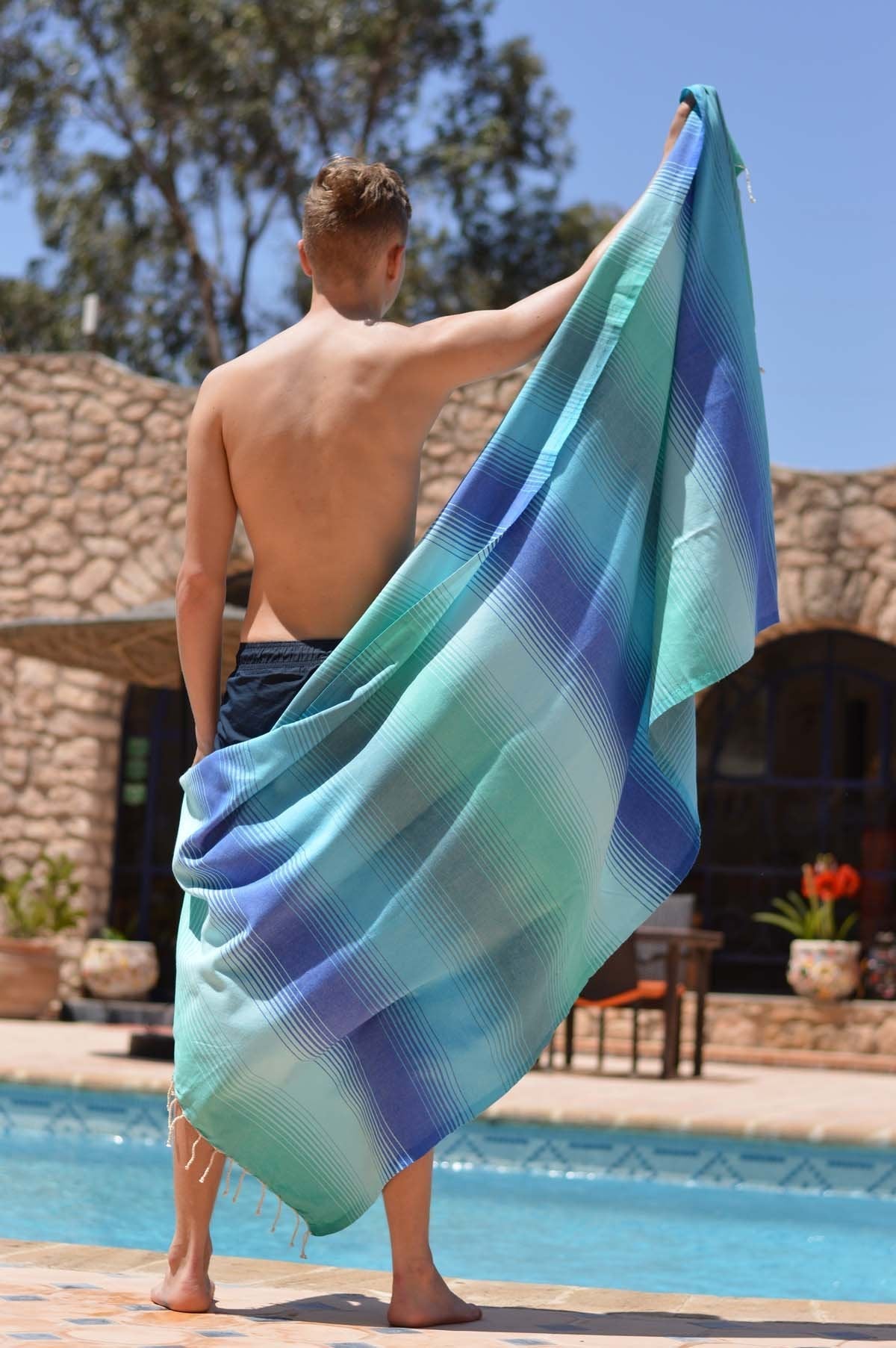 Sea green with blue